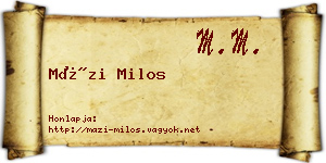 Mázi Milos névjegykártya